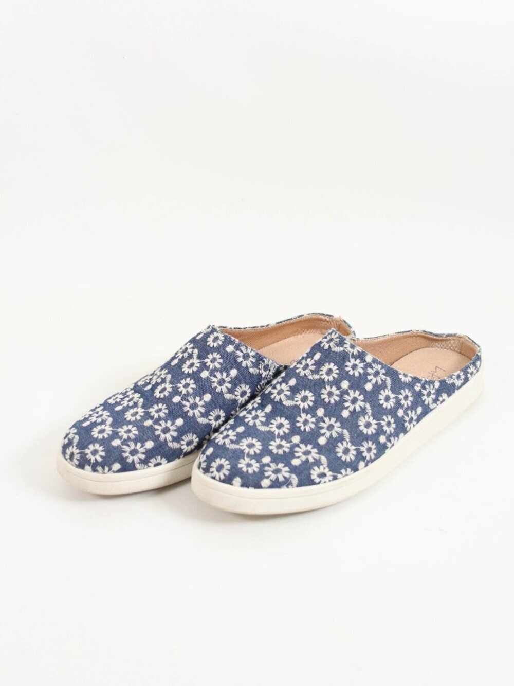 LifeStride Floral Mule Slip On Clogs Blue White Comfort Shoes 9M